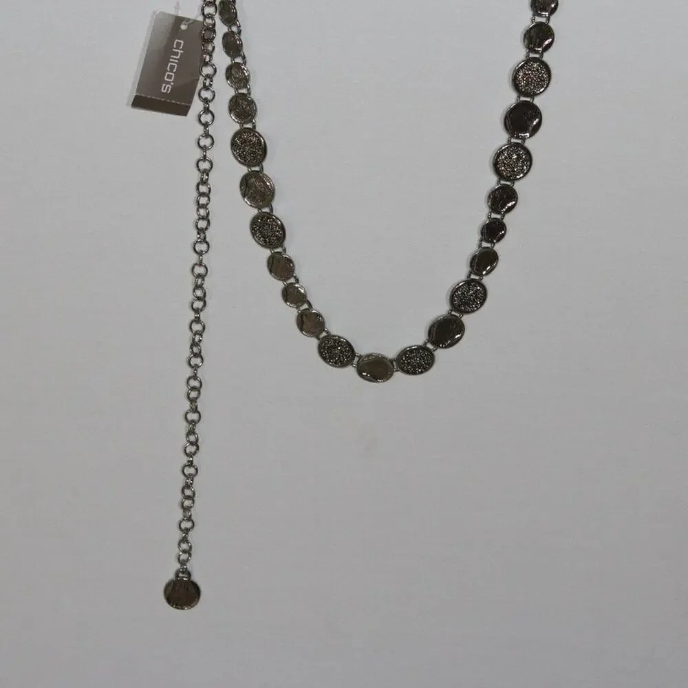 Chico's Silver Chain Belt NWT